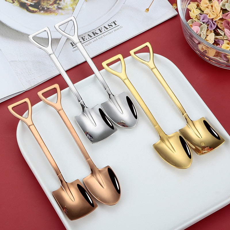 Stainless Steel Coffee Tea Spoon Creative Retro Shovel Scoop