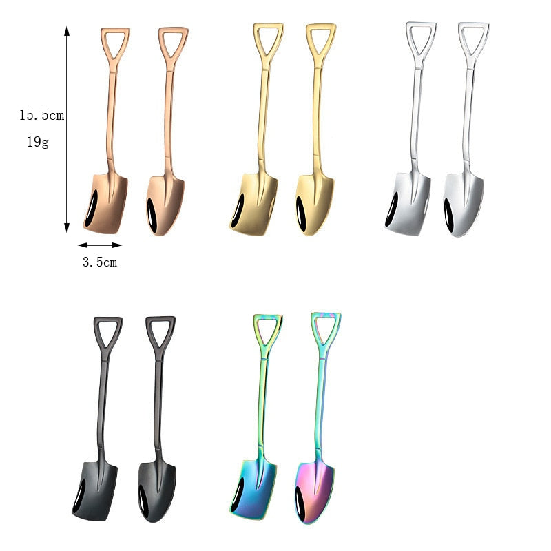 Stainless Steel Coffee Tea Spoon Creative Retro Shovel Scoop