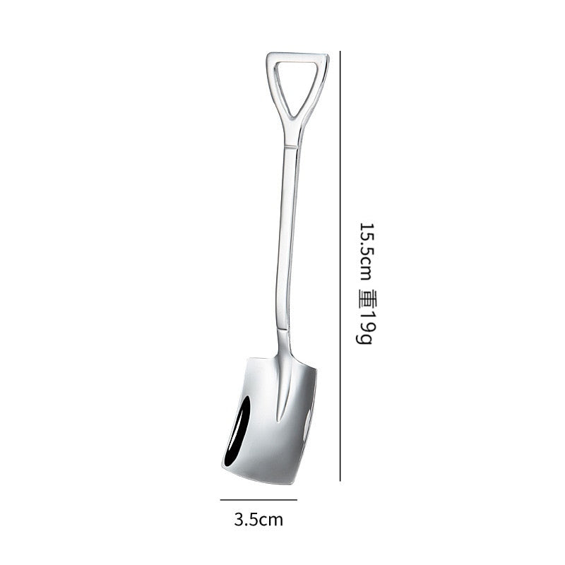 Stainless Steel Coffee Tea Spoon Creative Retro Shovel Scoop