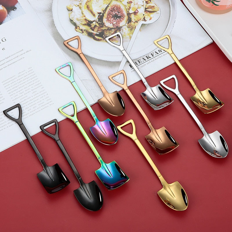 Stainless Steel Coffee Tea Spoon Creative Retro Shovel Scoop