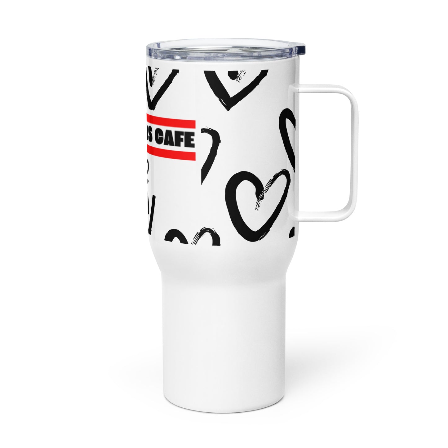 Travel mug with a handle