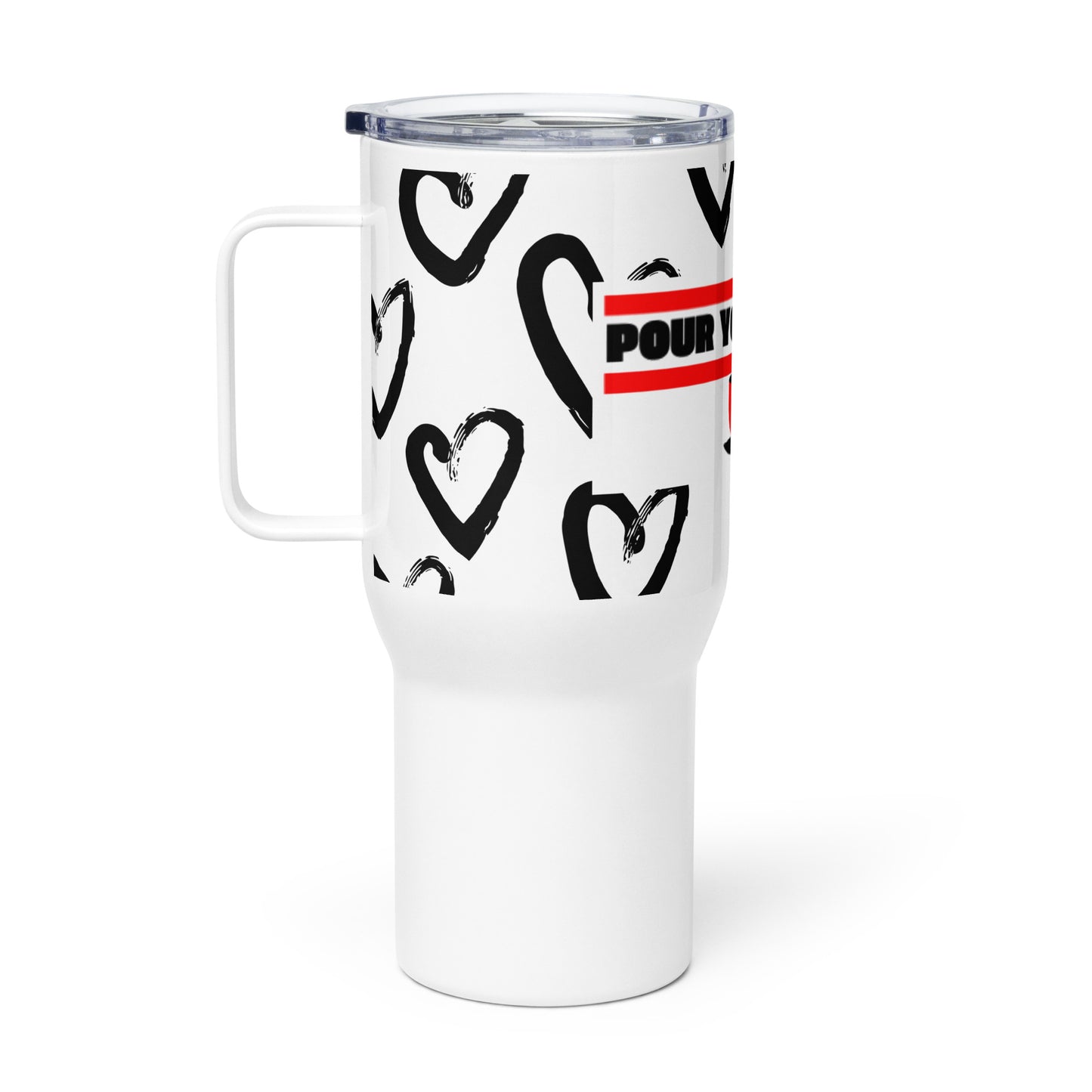 Travel mug with a handle