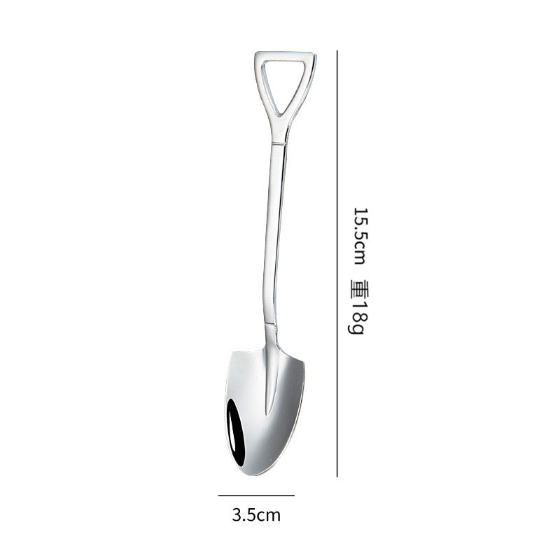 Stainless Steel Coffee Tea Spoon Creative Retro Shovel Scoop